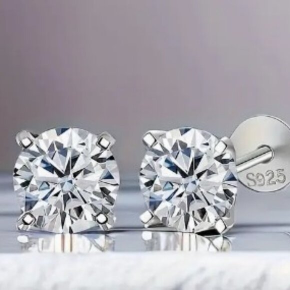 1 CARAT TOTAL WEIGHT CERTIFIED MOISSANITE EARRINGS NWT - Picture 1 of 5